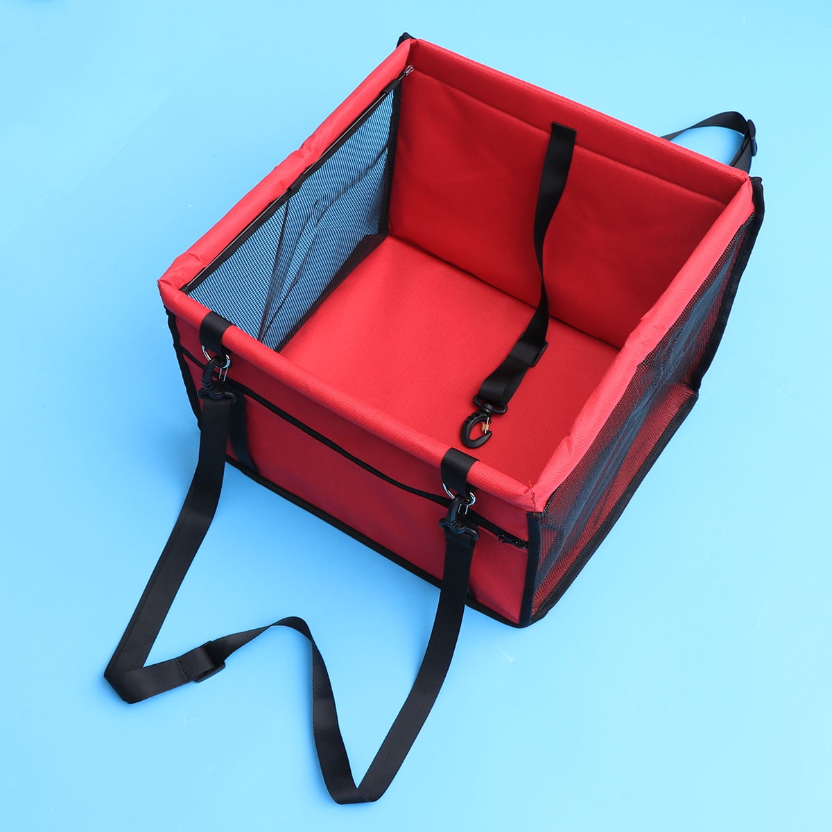 OFFIGAM Red Breathable Pet Car Seat Bag with Thick Support Rod Dog Safety Outdoor 1 Pc