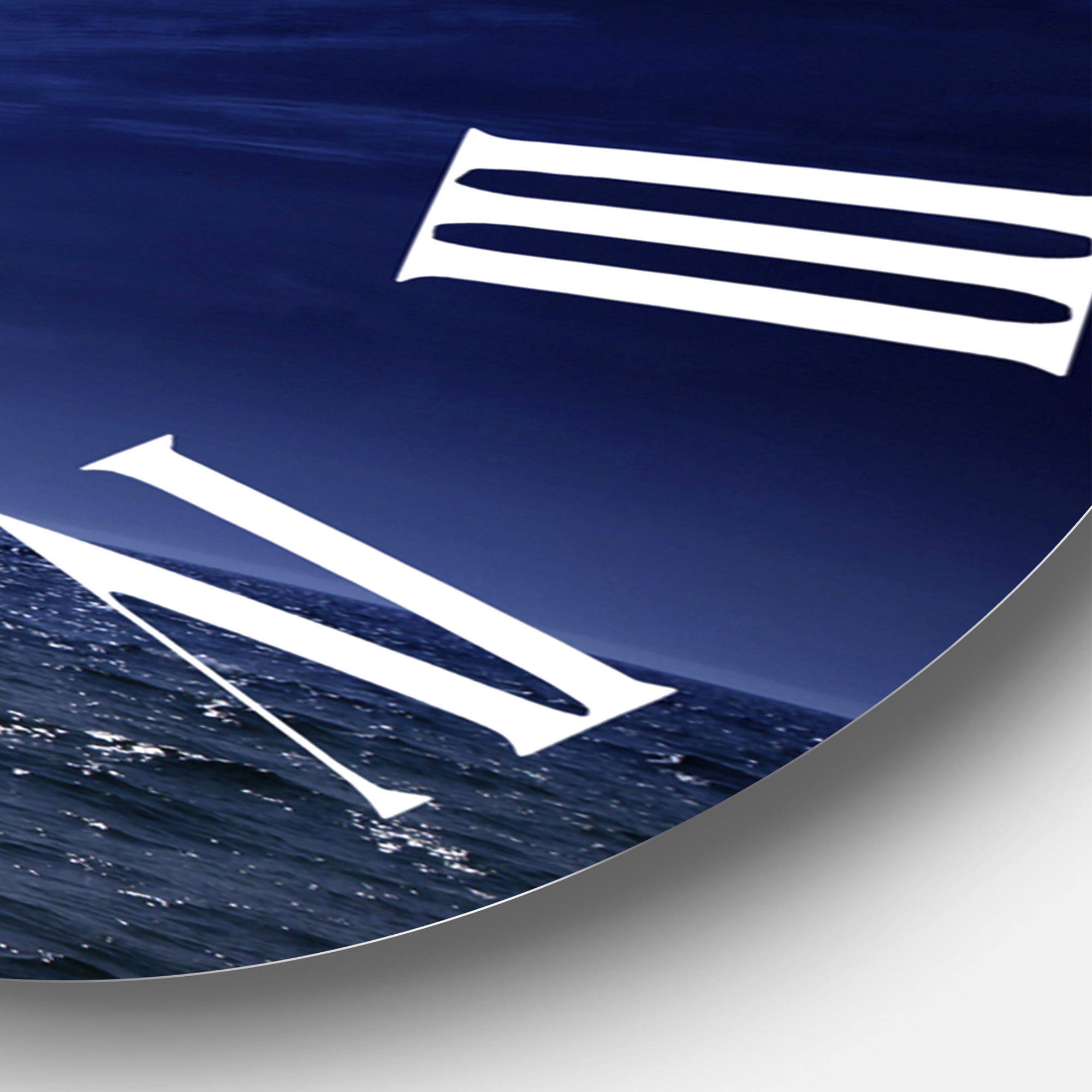 Designart 'Full Moon Over Dark Ocean At Night' Nautical & Coastal Wall Clock