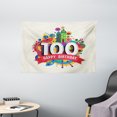 thumbnail image 1 of 100th Birthday Decorations Tapestry, Geometrical Digital Print with Shapes Castle Boat Birthday Party, Wall Hanging for Bedroom Living Room Dorm Decor, 60W X 40L Inches, Multicolor, by Ambesonne, 1 of 2