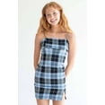 thumbnail image 4 of Ragstock Blue Plaid Mini Dress, 4 of 4