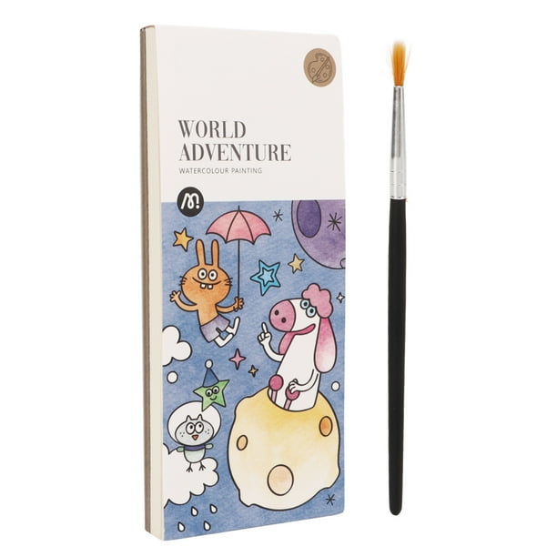 Libro de pintura al agua para niños, Libro de pintura a la acuarela para niños Libro de pintura a la acuarela de bolsillo Libro de dibujo a la acuarela para niños Materiales ecológicos