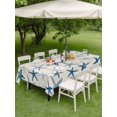 thumbnail image 4 of Outdoor Tablecloth with Umbrella Hole for Patio/Picnic/Party/Camping, Navy Blue Starfish Waterproof Table Cloth Rectangle Table Cover Washable, Coastal Summer Beach Ocean Rustic (60"x 120"), 4 of 8