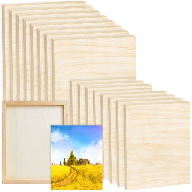 Tablas de Madera para Lienzo Tuanse Paquete de 16 Unidades 20.5x25.5 y 28x35 cm