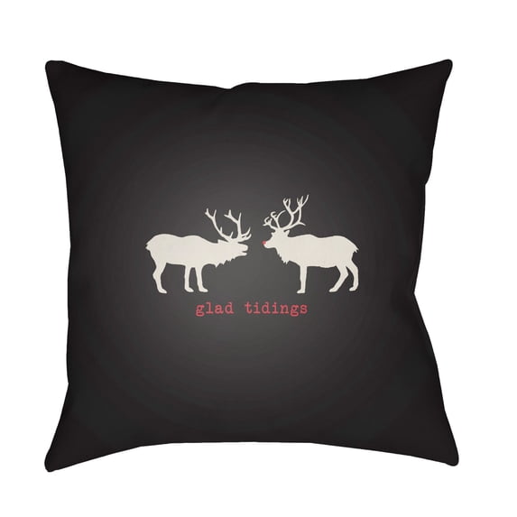 Surya Reindeer Glad Tidings Outdoor Pillow