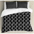 thumbnail image 1 of Octopus Queen Size Duvet Cover Set, Abstract Retro Style Silhouettes Marine Monster Characters Simplistic Design, Decorative 3 Piece Bedding Set with 2 Pillow Shams, Black and White, by Ambesonne, 1 of 3