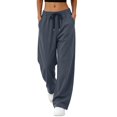 thumbnail image 6 of PInxai Womens Pants Drawstring Elastic Waisted Casual Athletic Trousers Loose Fitting Running Pants with Pockets,Gray,XL, 6 of 9