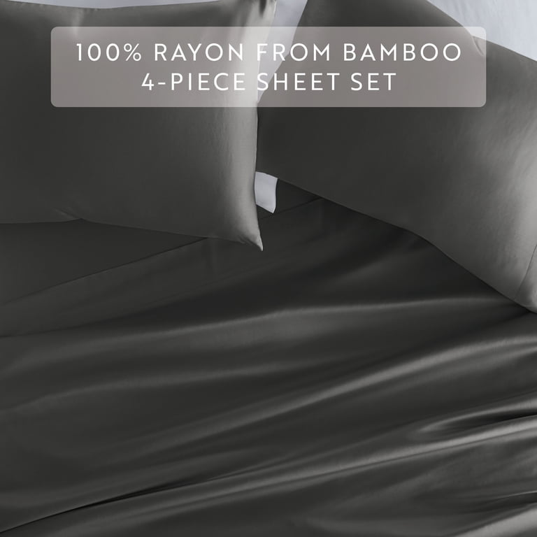 Comfort Canopy Rayon Bamboo Sheet Set, Queen, Gray photo 3