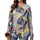 thumbnail image 3 of TaTaai Stretchy Lightweight Printed Women's Loose Fit Long Sleeve Round Neck Top Sophisticated for Commute Work Daily Casual Gift, 3 of 7