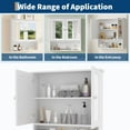 thumbnail image 4 of 22.2 Inch Wall Mounted Bathroom Medicine Cabinet with Mirror, White Bathroom Storage Cabinet with Adjustable Shelf, Space-Saving Over Toilet Organizer for Bathroom, Kitchen, 4 of 8