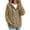 Coffee(Ladies Hoodies ), variant on Button Down Waffle Hoodie for Women Loose Fit Drawstring Patch Pocket Long Cardigan
