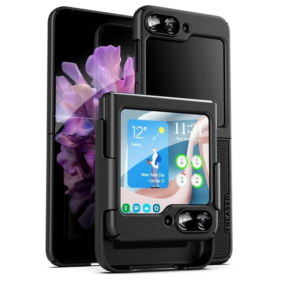 Encased DuraClip for Galaxy Z Flip 6 Case with Belt Clip Holster (Samsung Z Flip6) Black