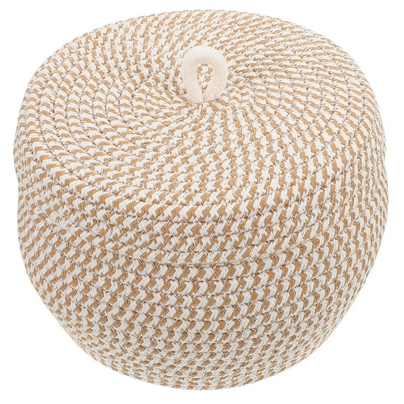 Milisten 1Set Decorative Basket with Lid Cotton Rope for Bathroom and Kitchen Storage