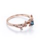 thumbnail image 3 of JeenMata Hojas de Árbol - Peridoto Genuino de Corte Redondo de 0,50 Quilates - Anillo de Compromiso Solitario - Baño de Oro Rosa de 18 K sobre Plata, 3 of 6