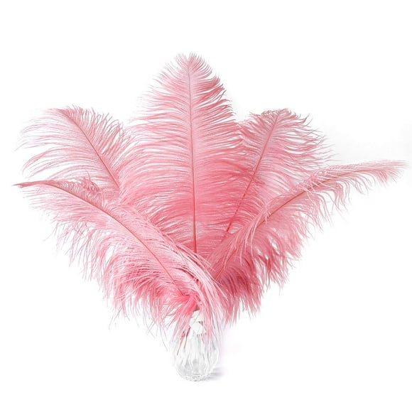 Plumas de avestruz rosa Ballinger, 12 unidades, 35 a 40 cm, tamaño grande