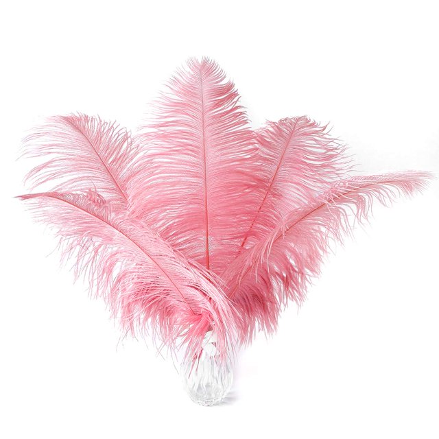 Plumas de avestruz rosa Ballinger, 12 unidades, 35 a 40 cm, tamaño grande