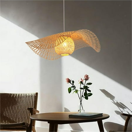 

Hand Weaved LED Pendant Lighting Chandelier Ceiling Hanging Light Fixture For