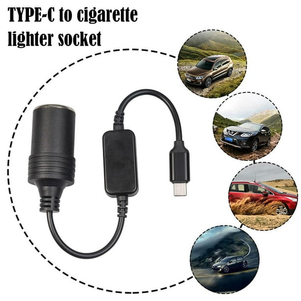 dash cam wire to cigarette socket USB C 12V Car Lighter Female Converter Cable, Type-C PD Male Input to 12V DC 3A Max Output for Cam, GPS, Car Fan, LED Strip DR650S series and other standard BlackVue models. J&D USB C Male to
