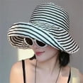 thumbnail image 2 of Women Fisherman Hat Striped Print Wide Brim Summer Sunscreen Hat Neck Coverage Outdoor Adventure Fishing Hat, 2 of 8