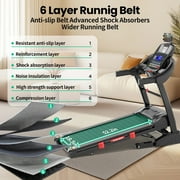 10MPH Folding Treadmill w/ 15% Auto Incline, 300lb Capacity, Treadmill for Home Portable Foldable Exercise Equipment Running Walking Machine, APP Control, 64 Programs, HiFi Bluetooth Speakers