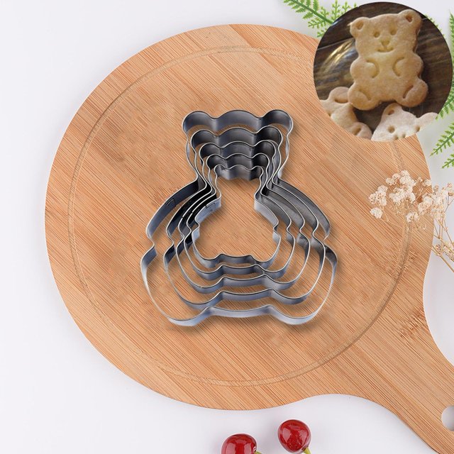 TIMIFIS Tablier Court en Acier Inoxydable en Forme de Cœur, Motif Étoile Hexagonale Ronde en Forme d'Ours, Gadgets de Cuisine