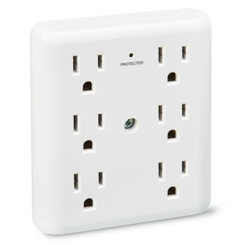onn. Surge Protector Wall Tap with 6 AC Outlets