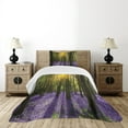 thumbnail image 4 of Ambesonne Woodland Quilted Bedspread Set 2 Pcs, Bluebell Blossoms, Twin Size, Violet Green Yellow, 4 of 5
