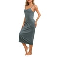 thumbnail image 4 of INSPIRE CHIC Women's Nightgown Adjustable Spaghetti Strap Nightshirts Modal Chemise Sleep Dress XS Grey, 4 of 6