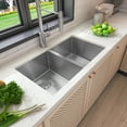 thumbnail image 6 of Sinber 32" x 19" x 10" Undermount Double Bowl Kitchen Sink with 16 Gauge 304 Stainless Steel Satin Finish HU3219D-16G-S (Sink Only), 6 of 14