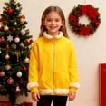 thumbnail image 6 of Zanarzt Baby Winter Coat Girls Polar Fleece Jacket Kids Full Zip Lightweight Fall Spring Coat Outerwear with Pockets Yellow,4-5 Years, 6 of 7