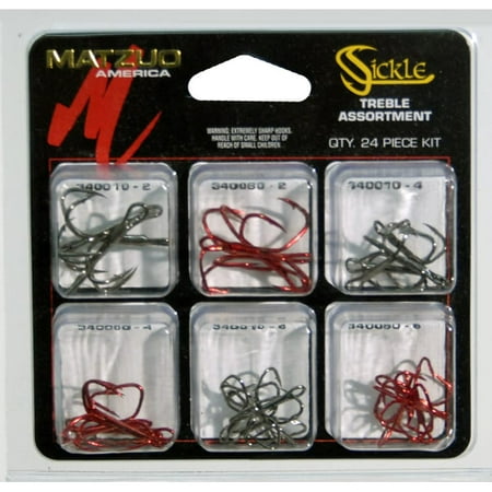 - Matzuo Sickle 24-Piece Treble Hook Assortment