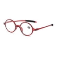 thumbnail image 1 of Lunettes de Lecture Ultralégères Vintage Hommes Femmes Cadre Rond PC Complet Presbytie Lunettes Portables Loupe Transparente Rouge +400, 1 of 6