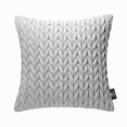 thumbnail image 5 of Phantoscope Decorative Throw Pillow Set, Soft Silky Velvet & Quilt Striped Velvet Series Cushion Bundle, for Sofa Couch Bedroom, Light Gray, 18" x 18", 5 of 8