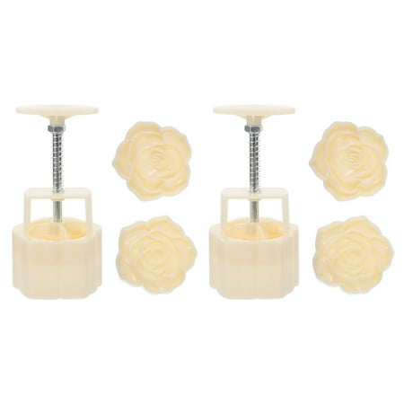 

2 Set Hand Press Type Moon Cake Molds Three-dimensional Rose Shape Cake Molds