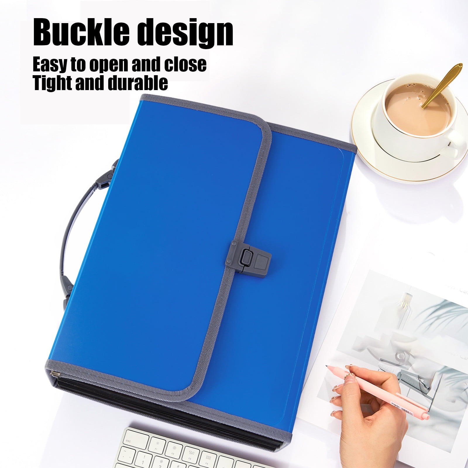 A4 Document Organizer 26-Pocket Accordion File Folder with Labels Snap Closure for Office College Subject Storage