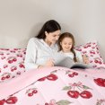 thumbnail image 5 of Homewish Watercolor Cherry Full Size Comforter Sets for Girls, Kawaii Bowtie Bedding Comforter Set, Tropical Fruit Leaves Bedding Sets, Red Pink Room Decor, 5 of 8