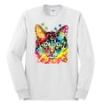 thumbnail image 2 of Wild Bobby Dean Russo Colorful Blue Eyes Cat Cat Lover Men Long Sleeve Shirt, White, Medium, 2 of 5
