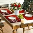 thumbnail image 6 of Beautynvta Christmas Placemat Set of 4, Red Snowflake Printed Table Mat, Winter Linen Christmas Table Mats for Party Kitchen Dining Decoration, 12x18 Inch, 6 of 8