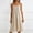 Beige, variant on 100% Cotton Dresses for Women Solid Midi Sleeveless Casual Square Neck Spring Ruffle Flowy Vacation Sundress S