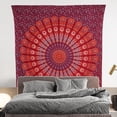 thumbnail image 2 of Tapiz mandala de pavo real bohemio indio hecho a mano, 215 x 230 cm, 2 of 8