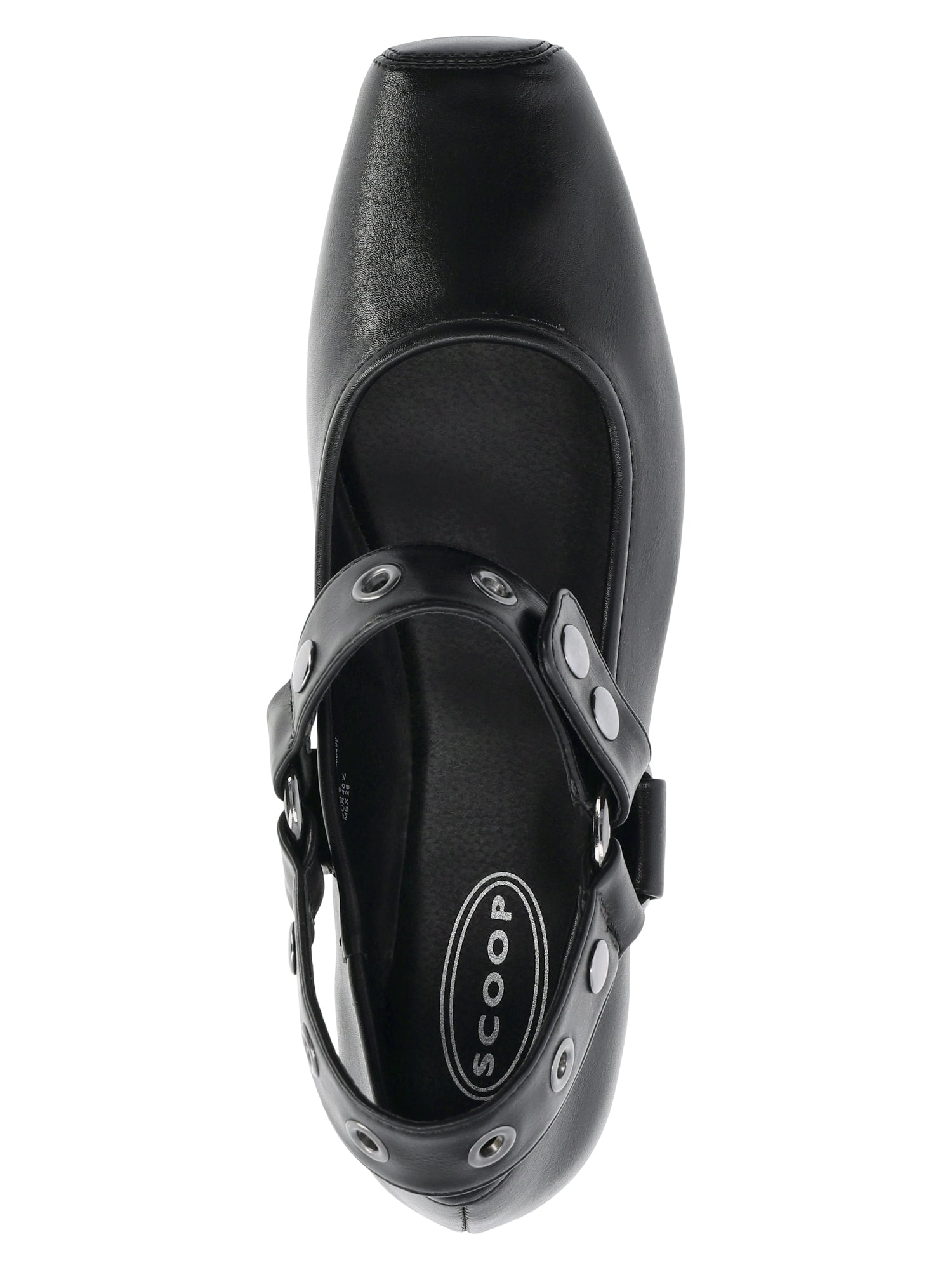 Scoop Women's Faux Leather Moto Maryjane Flats