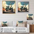 thumbnail image 4 of Designart "Urban Scooter Adventure I" Scooter Floater Framed Wall Art Living Room, 4 of 5