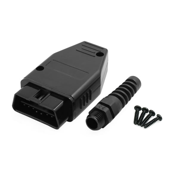 OBD2 16 Pin Car GPS Diagnostic Connector Adapter Socket Shell DC 12V Black