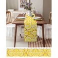 thumbnail image 3 of ERUNPONLY Summer Lemon Table Runner - 108 Inch Long Modern Oil Painting Yellow Fruits Cotton and Linen Blended Dress Scarves Farmhouse Table Runner for Kitchen Dining, Coffee Table, 13" x 108", 3 of 8