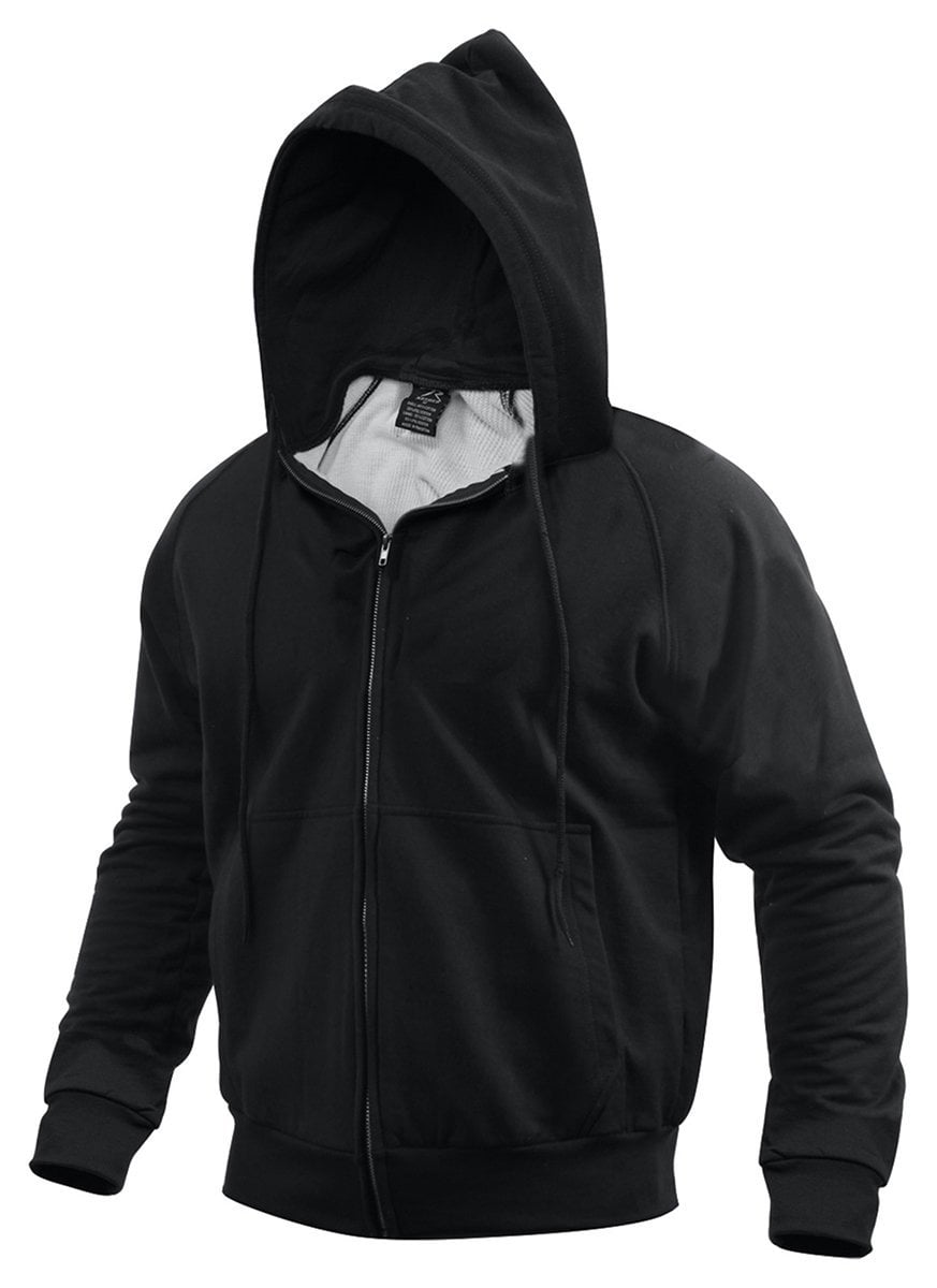 black thermal hoodie mens
