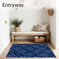 thumbnail image 3 of ODIKA 4'x6' Machine Washable Non-Slip Area Rug, Elegant Fern Scrollwork With Fine Veined Leaves And Graceful Flourishes High Traffic Rug, Blue, 533226, 3 of 7