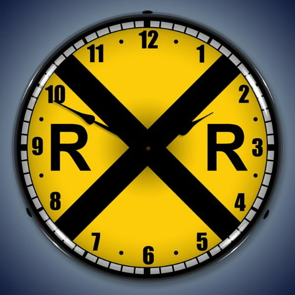 Collectable Sign and Clock Railroad Crossing