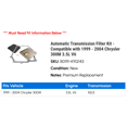 thumbnail image 2 of Automatic Transmission Filter Kit - Compatible with 1999 - 2004 Chrysler 300M 3.5L V6 2000 2001 2002 2003, 2 of 2