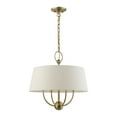 thumbnail image 2 of Livex Lighting  Cartwright Antique Brass 4 Light Pendant Chandelier, 49444-01 - 18"W x 18.75"H, 2 of 14