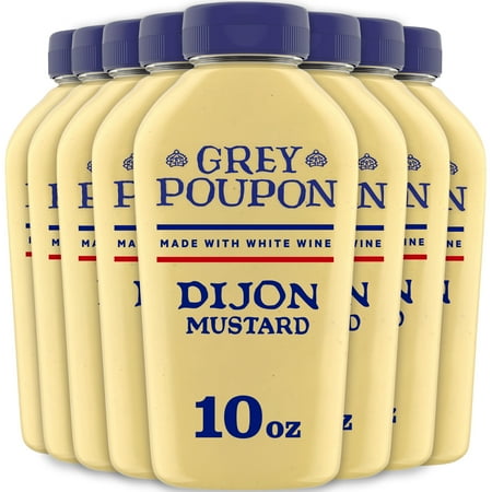 Grey Poupon Dijon Mustard, Eight 10 oz Bottles