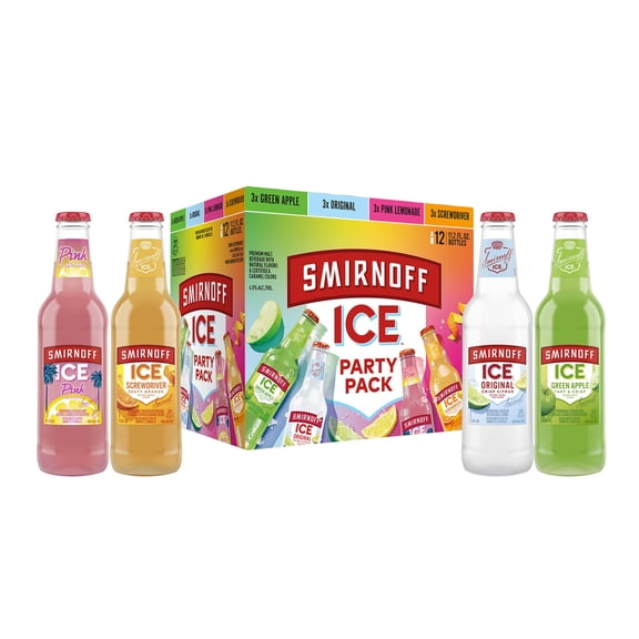 Smirnoff Ice Party Pack Variety, 12 Pack Bottles, 11.2 fl oz, 4.5% ABV